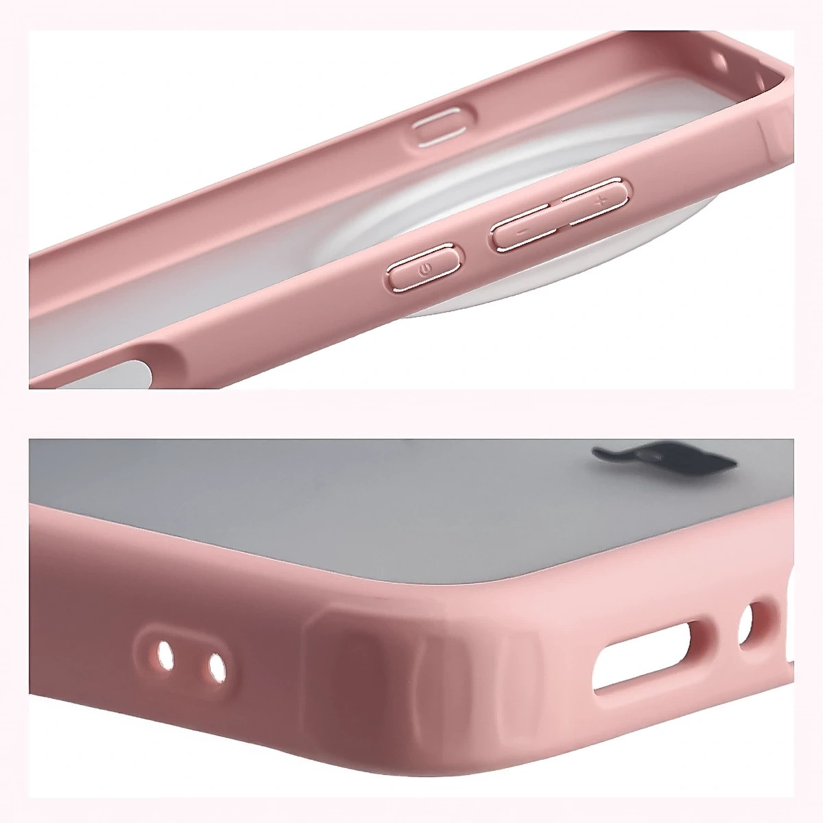 Kryt Bizon Case Angelo Oppo Find X9 Ultra, semi-transparent with a light pink frame