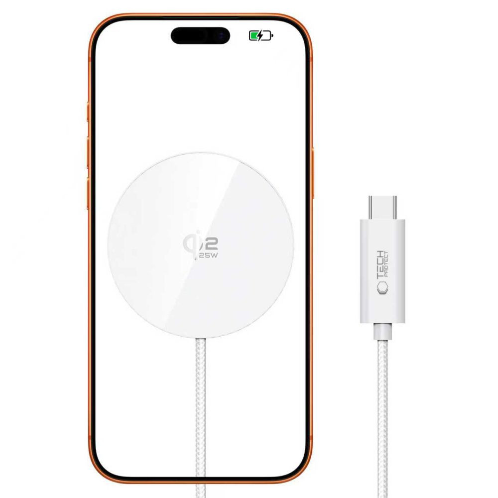 Bezdrátová nabíječka Tech-Protect A50 Magnetic MagSafe Wireless Charger 25W Qi2.2 White
