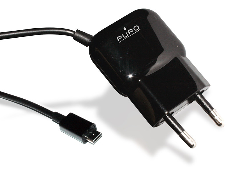 Síťová nabíječka PURO Mini Travel Charger with a cable Micro USB (black)