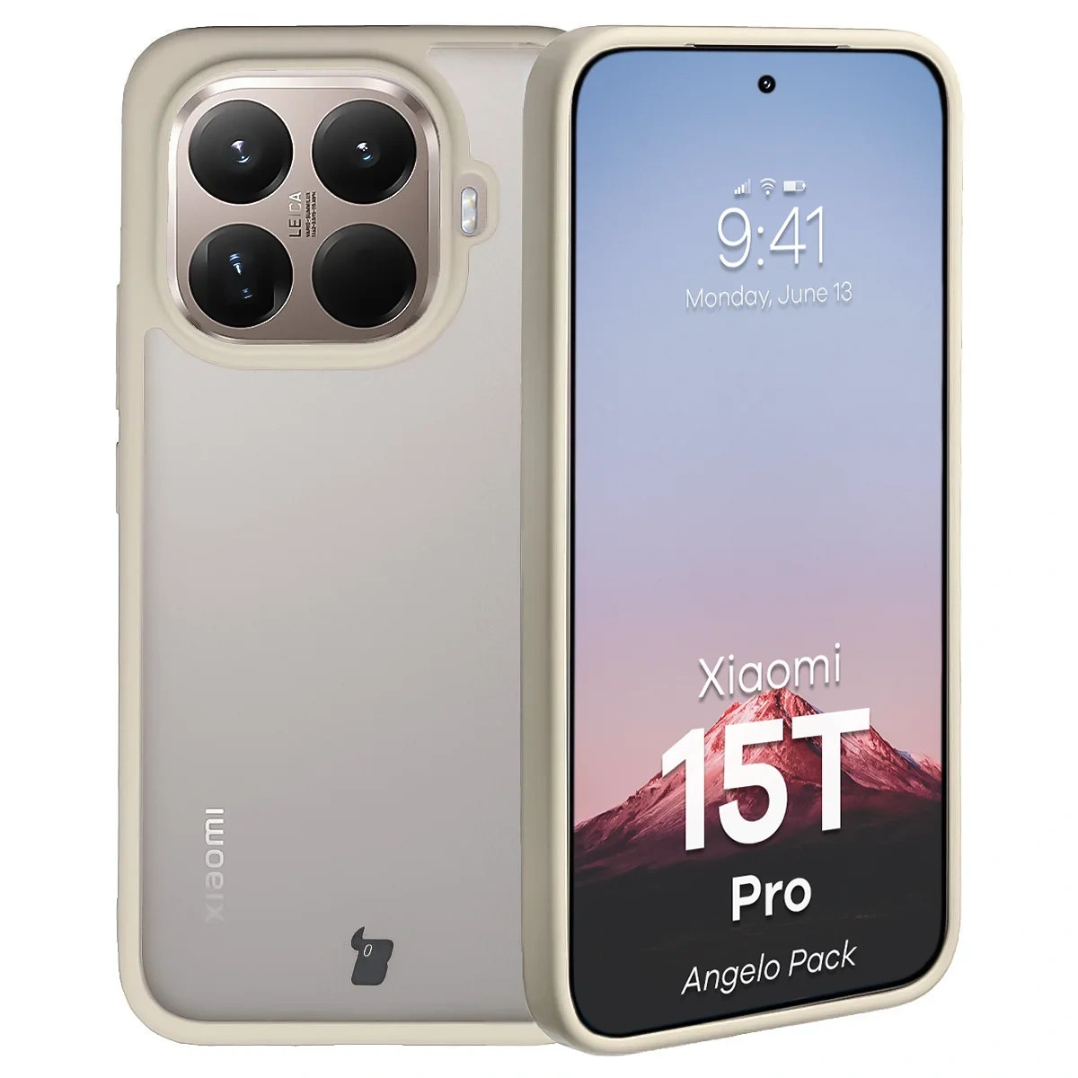 Kryt Bizon Angelo Pack Xiaomi 15T Pro, smoky with a beige frame