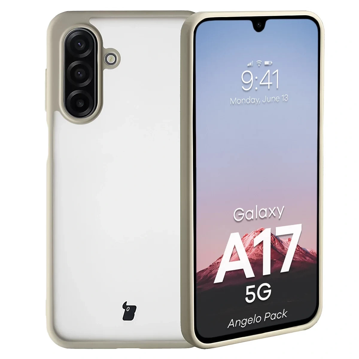 Kryt Bizon Angelo Pack Samsung Galaxy A17 5G, smoky with a beige frame