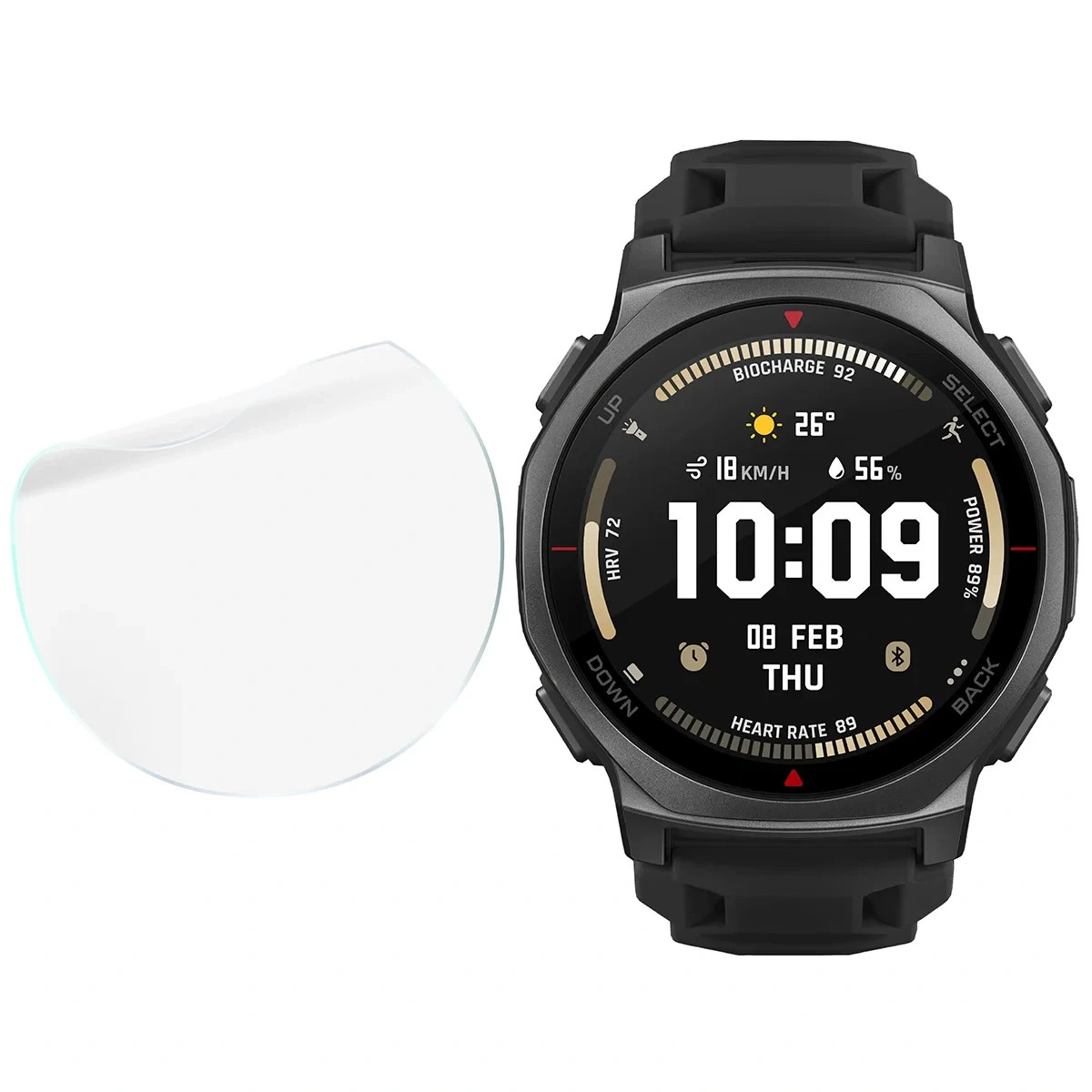 Ochranná fólie Bizon Watch Film HydroFlex Amazfit T-Rex 3 Pro 44 mm [3 PACK]