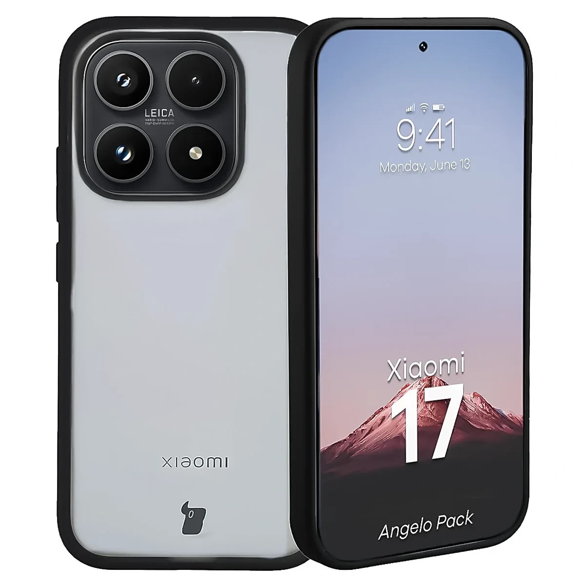 Kryt Bizon Angelo Pack Xiaomi 17, smoked with a black frame