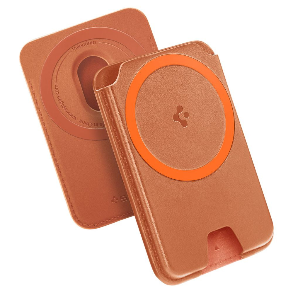 Kryt Spigen Valentinus MagFit+ MagSafe Universal Magnetic Card Holder Metallic Orange