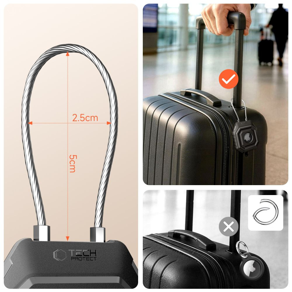 Kryt Tech-Protect Kevlar Seal Apple AirTag 1 / 2 Black