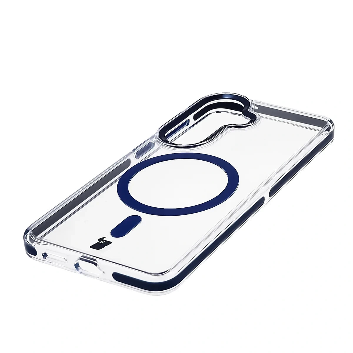 Kryt Bizon Case Marco Magnetic Samsung Galaxy S26, transparent with a blue frame
