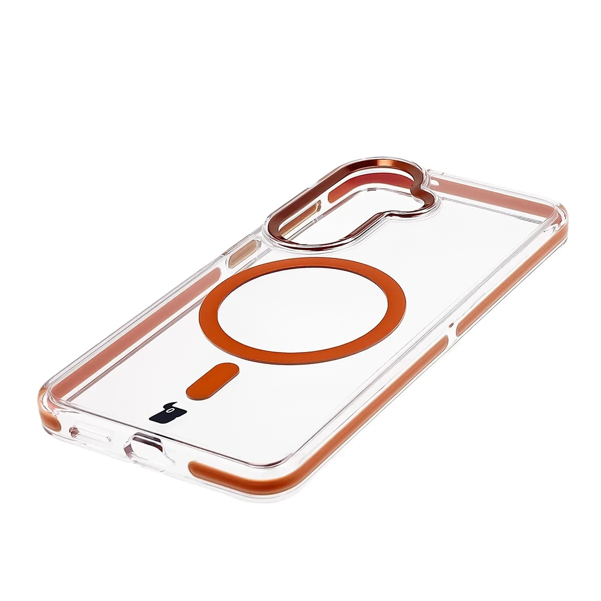 Kryt Bizon Case Marco Magnetic Samsung Galaxy S26, transparent with an orange frame