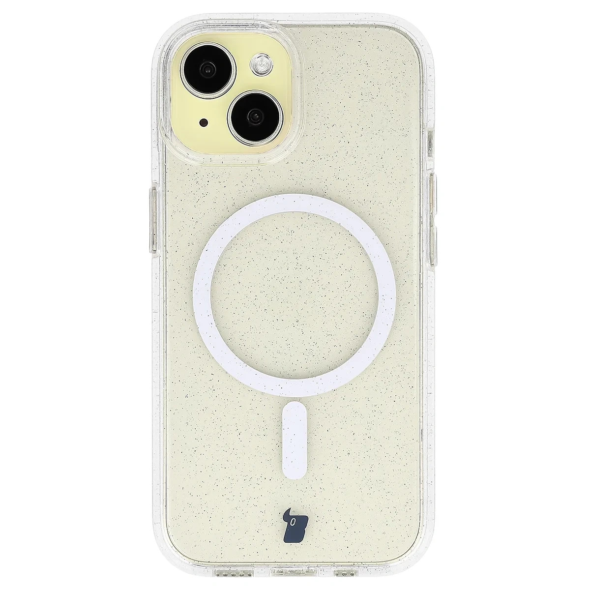 Kryt Bizon Case SparklO Magnetic Apple iPhone 15, transparent with glitter