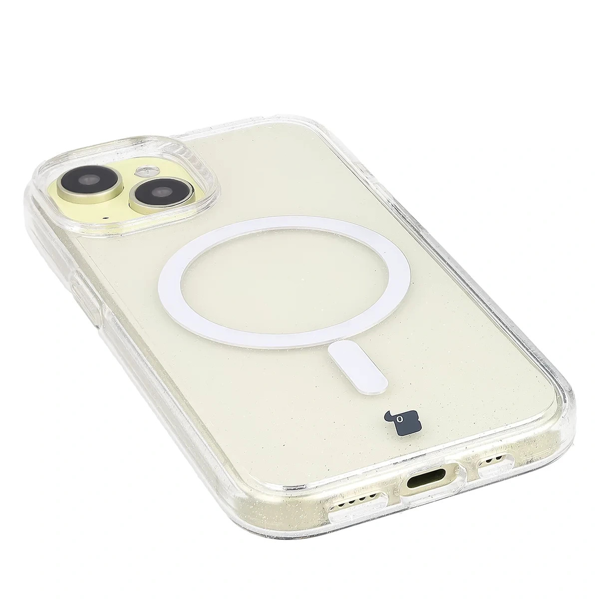 Kryt Bizon Case SparklO Magnetic Apple iPhone 15, transparent with glitter