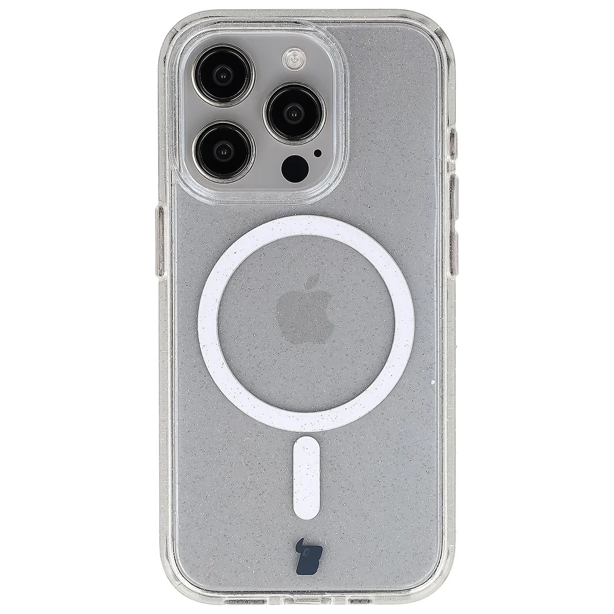 Kryt Bizon Case SparklO Magnetic Apple iPhone 15 Pro, transparent with glitter