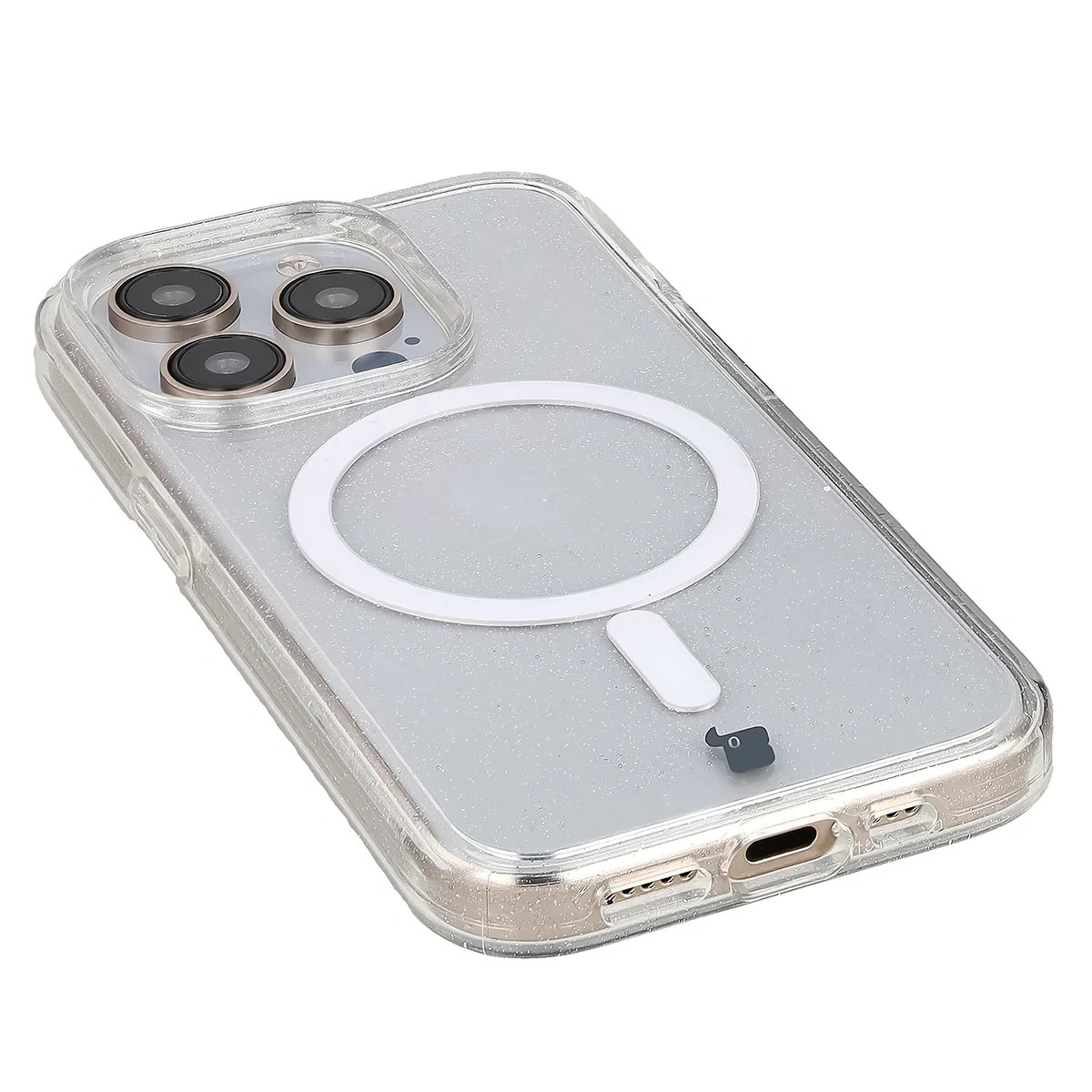 Kryt Bizon Case SparklO Magnetic Apple iPhone 15 Pro, transparent with glitter