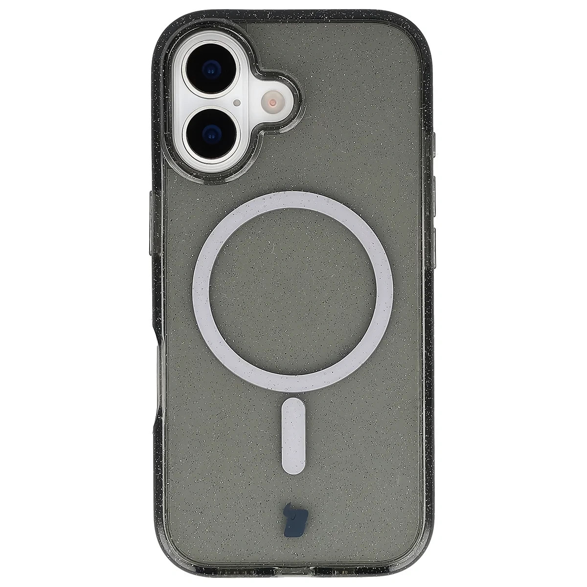 Kryt Bizon Case SparklO Magnetic Apple iPhone 17, transparent black with glitter