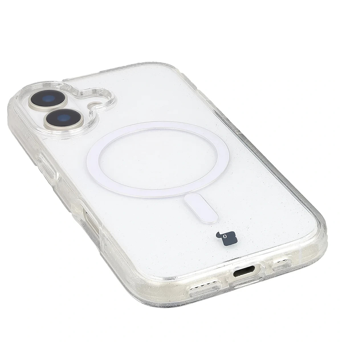 Kryt Bizon Case SparklO Magnetic Apple iPhone 17, transparent with glitter