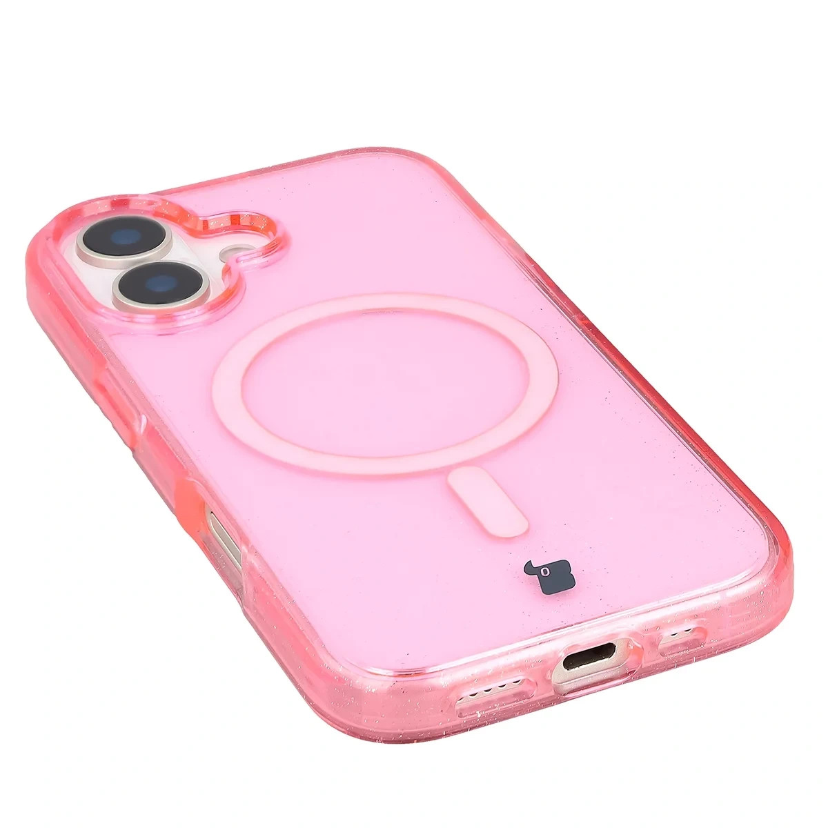 Kryt Bizon Case SparklO Magnetic Apple iPhone 17, translucent-pink with glitter