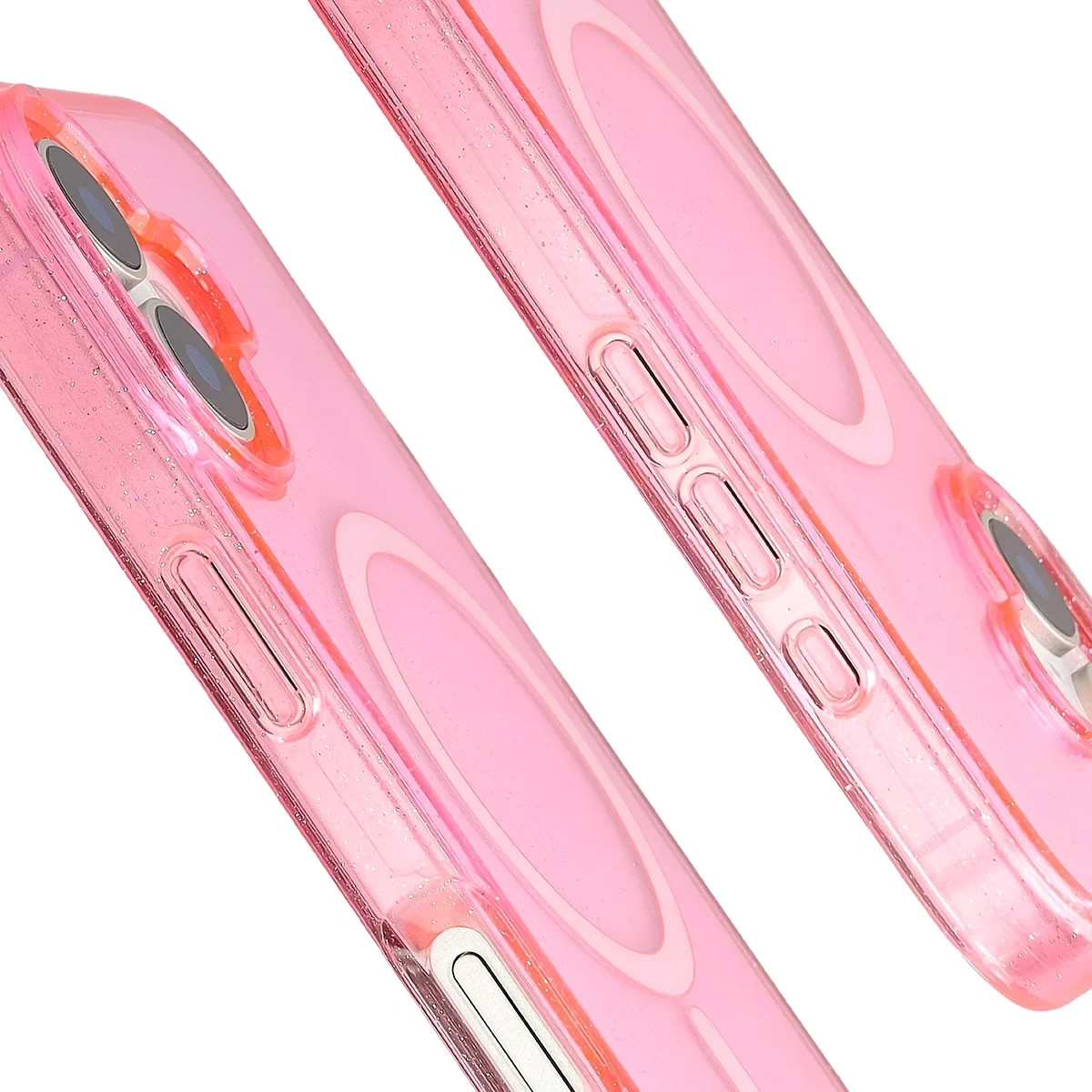 Kryt Bizon Case SparklO Magnetic Apple iPhone 17, translucent-pink with glitter