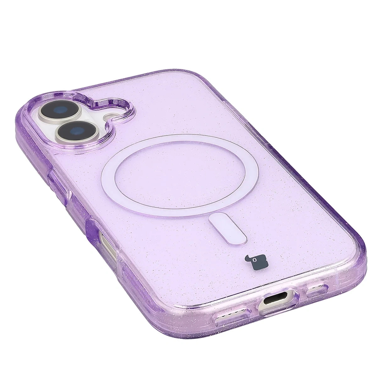 Kryt Bizon Case SparklO Magnetic Apple iPhone 17, translucent-purple with glitter