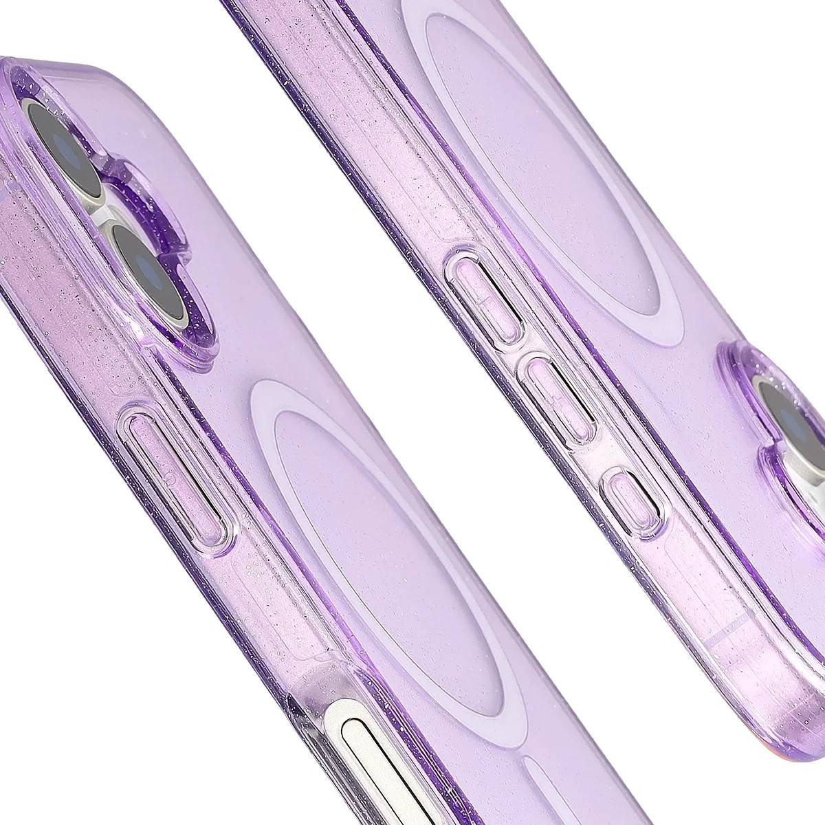Kryt Bizon Case SparklO Magnetic Apple iPhone 17, translucent-purple with glitter