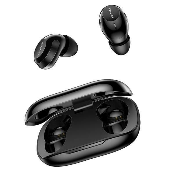 Sluchátka AWEI Bluetooth 5.4 T20 ENC TWS Wireless In-Ear  + Docking Station Black