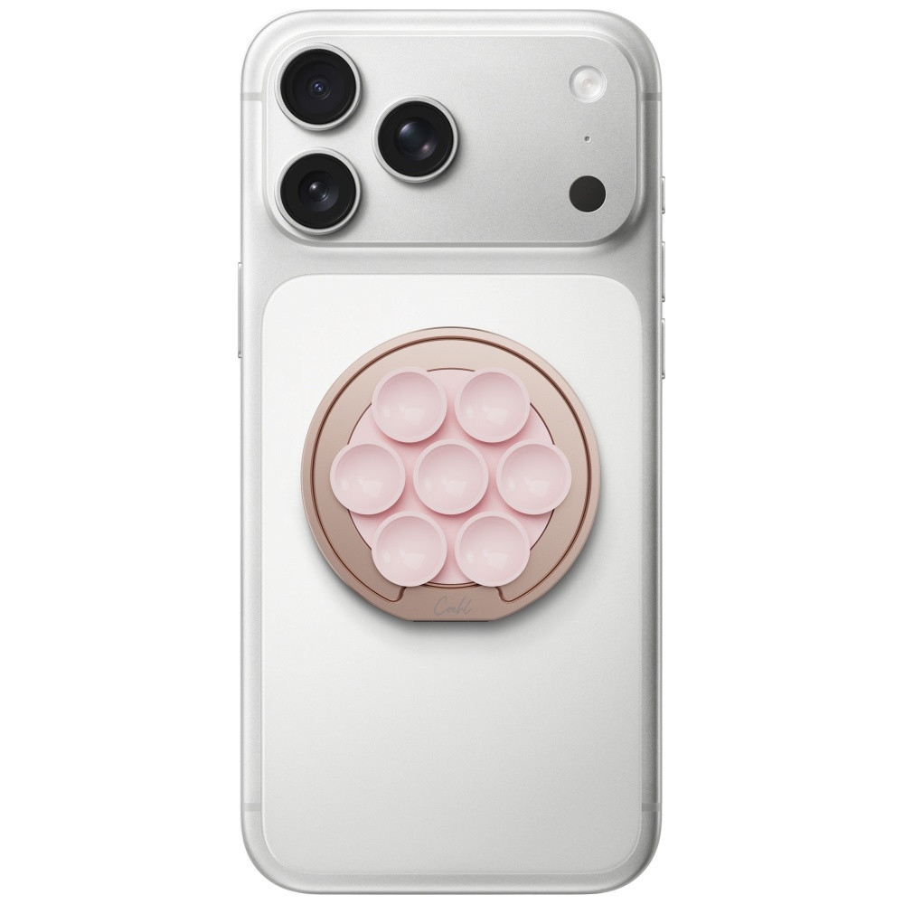 Kryt UNIQ Coehl Luna magnetic holder with a mirror and suction cup pink