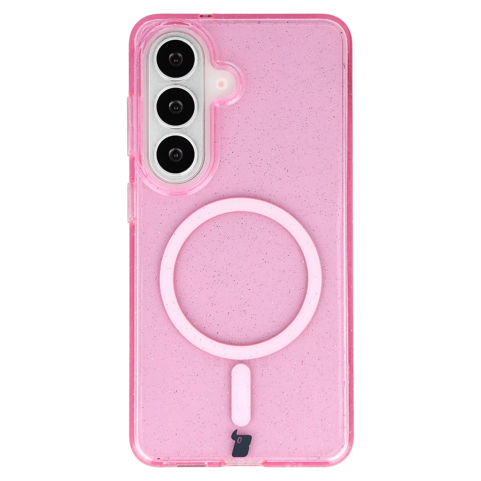 Kryt Bizon Case SparklO Magnetic Samsung Galaxy S26, translucent-pink with glitter