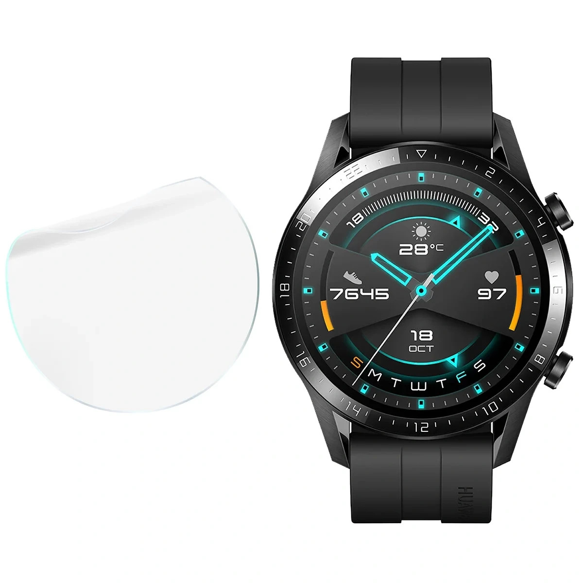 Ochranná fólie Bizon Watch Film HydroFlex Huawei Watch GT 2 46 mm [3 PACK]