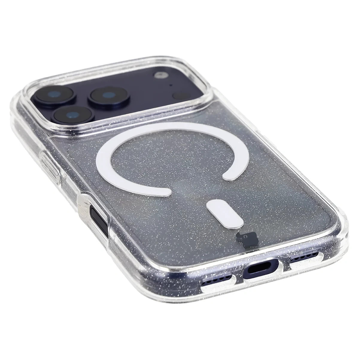 Kryt Bizon Case SparklO Magnetic Apple iPhone 17 Pro, transparent with glitter