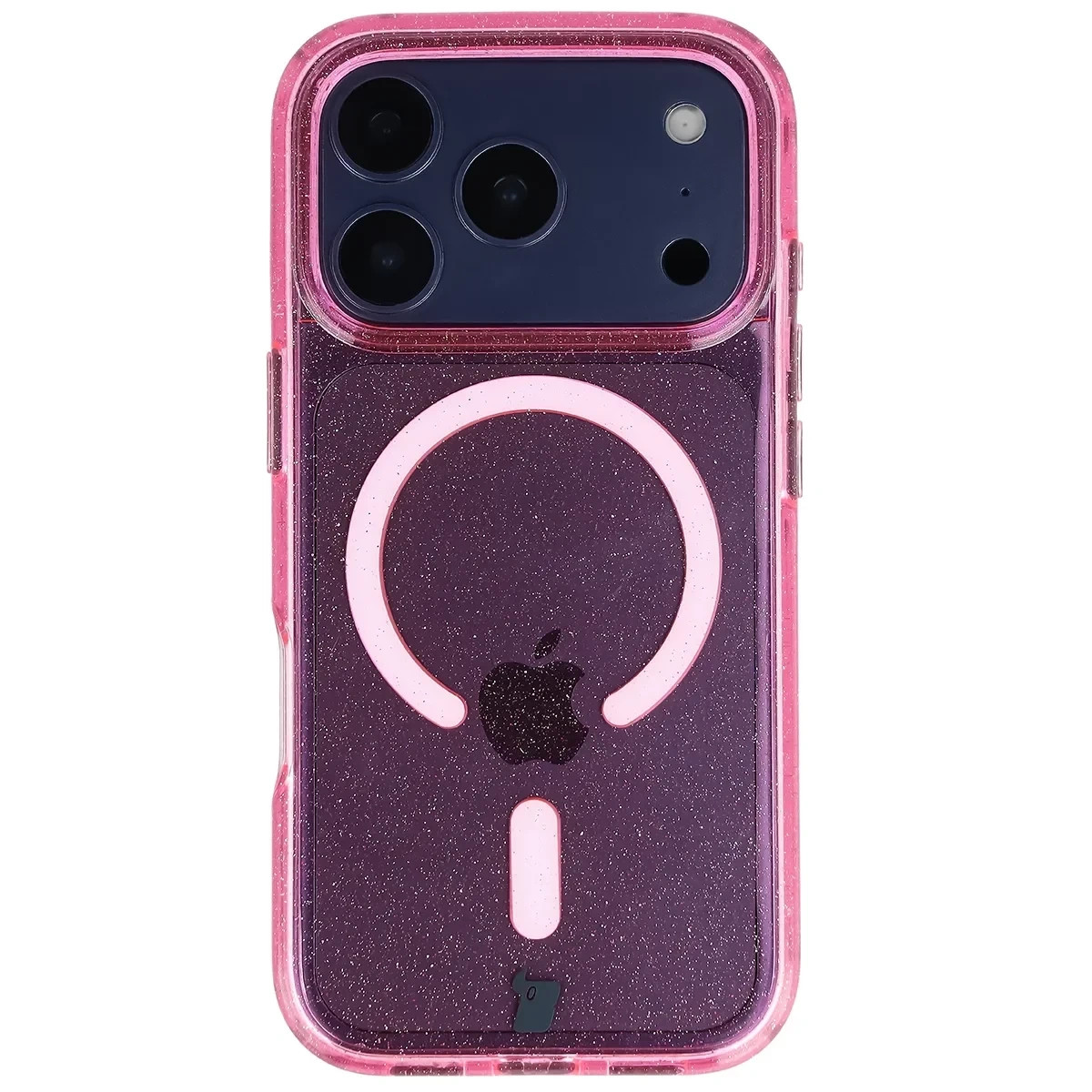 Kryt Bizon Case SparklO Magnetic Apple iPhone 17 Pro, translucent-pink with glitter