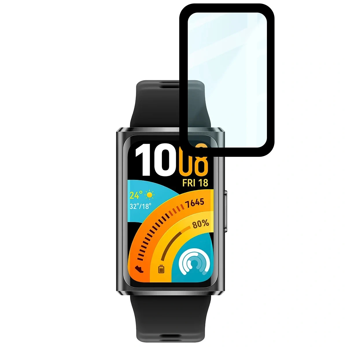 Ochranné sklo Bizon Glass Watch Edge Hybrid Huawei Band 11 Pro, black