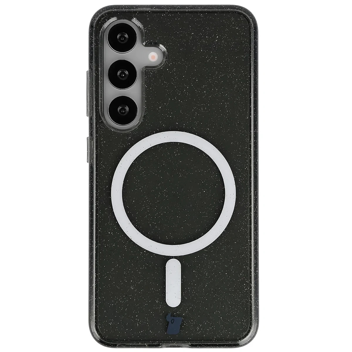 Kryt Bizon Case SparklO Magnetic Samsung Galaxy S25 / S24, transparent-black with glitter