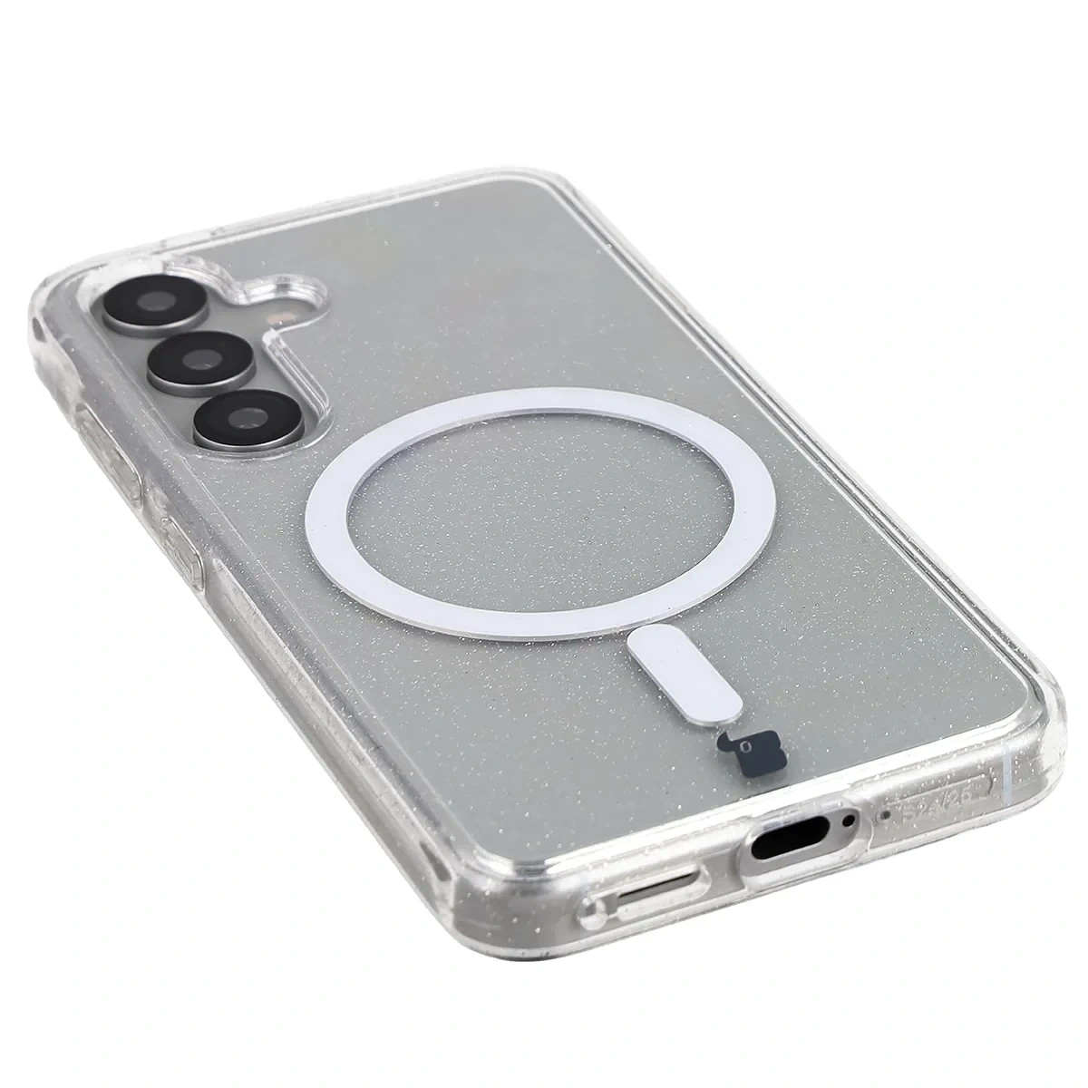 Kryt Bizon Case SparklO Magnetic Samsung Galaxy S25 / S24, transparent with glitter