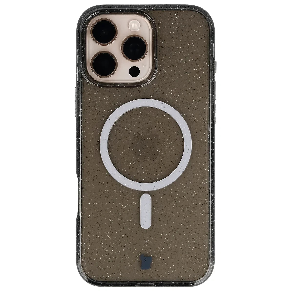 Kryt Bizon Case SparklO Magnetic Apple iPhone 16 Pro Max, transparent-black with glitter