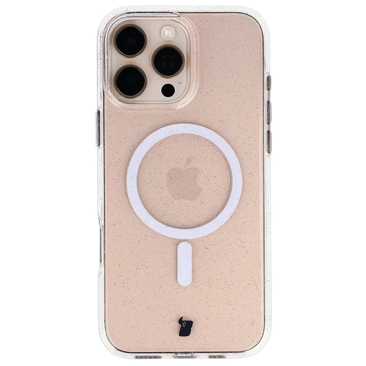Kryt Bizon Case SparklO Magnetic Apple iPhone 16 Pro Max, transparent with glitter