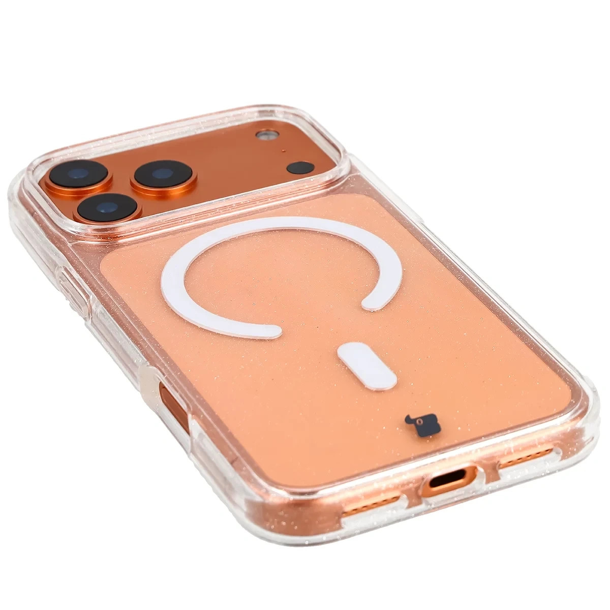 Kryt Bizon Case SparklO Magnetic Apple iPhone 17 Pro Max, transparent with glitter