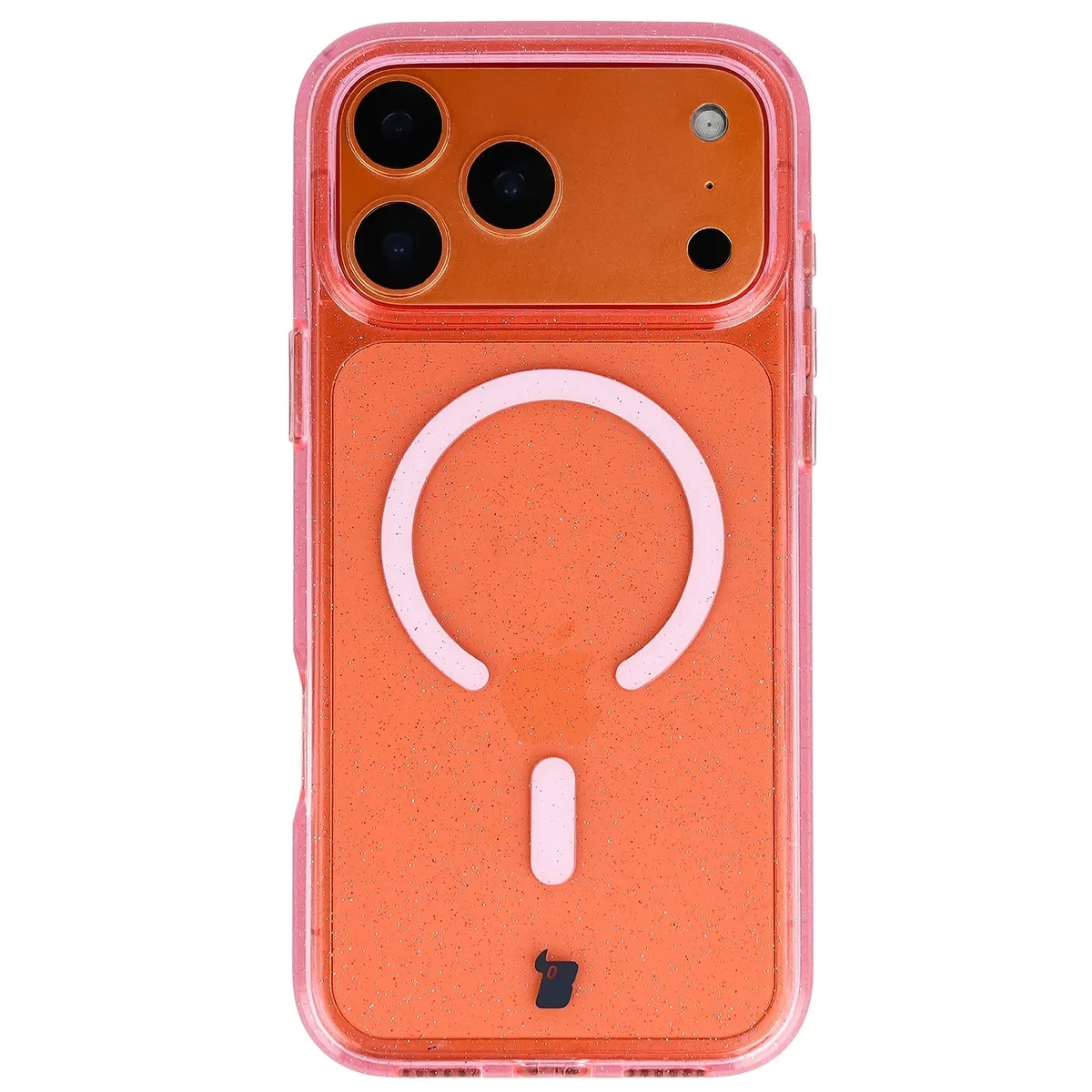 Kryt Bizon Case SparklO Magnetic Apple iPhone 17 Pro Max, transparent-pink with glitter