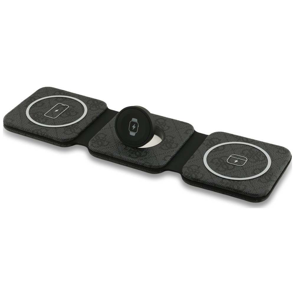 Bezdrátová nabíječka Guess 4G 15W MagSafe 3-in-1 Wireless Charger Black