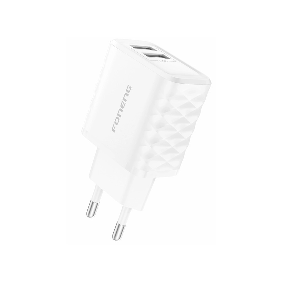 Síťová nabíječka FONENG EU53 2.4A 12W 2xUSB-A, white