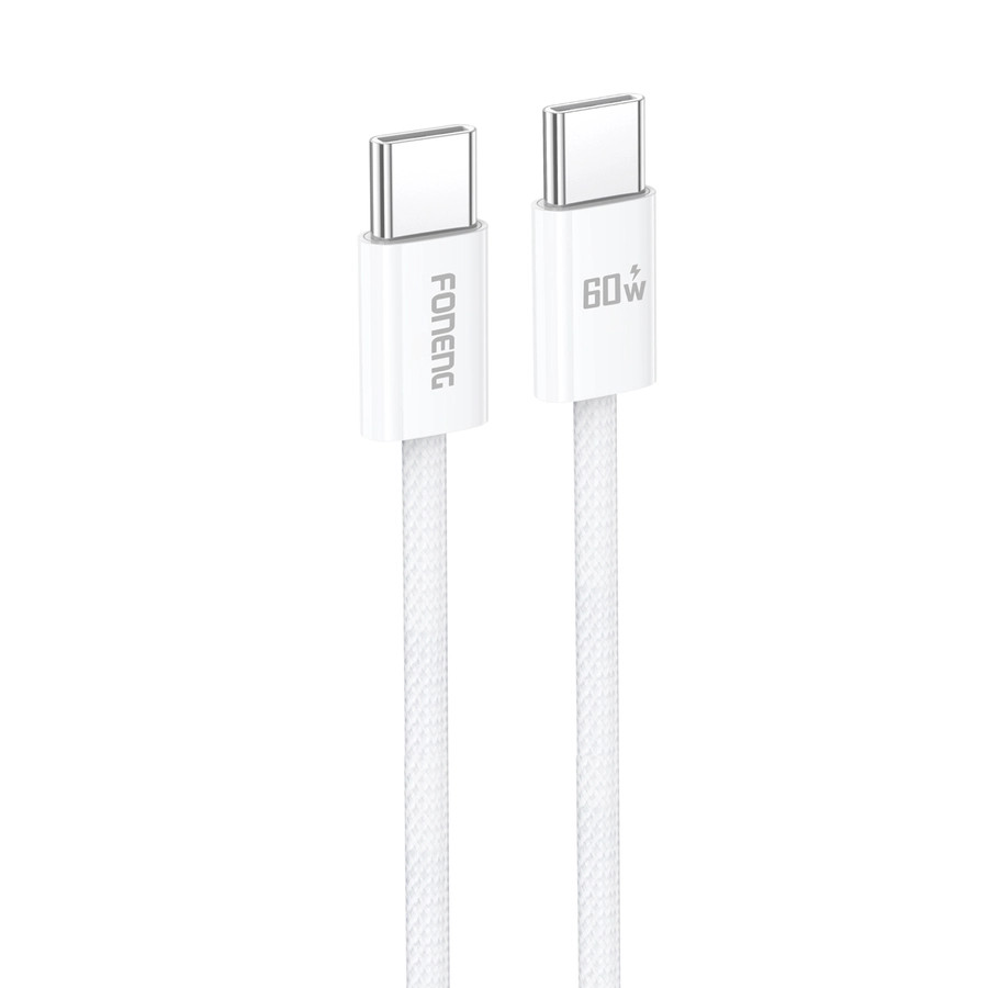 FONENG X110 Cable USB-C / USB-C PD 60W 1.2m, white