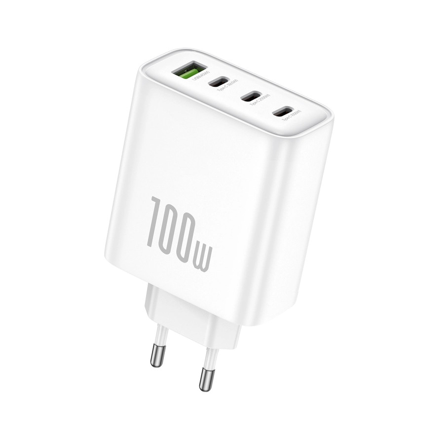 Síťová nabíječka FONENG GaN40 GaN PD 100W 3xUSB-C + USB-A QC3.0, white