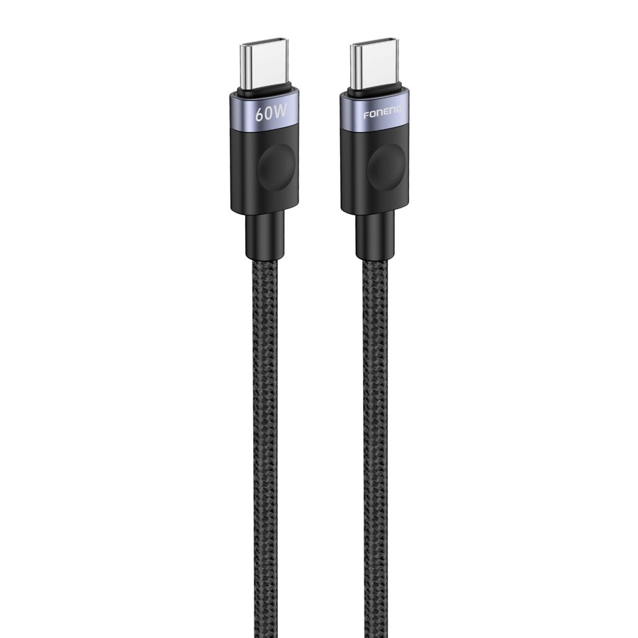 FONENG X115 Cable USB-C / USB-C PD 60W 1m, black