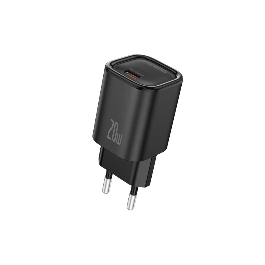 Síťová nabíječka FONENG EU69  PD 20W USB-C + USB-C / Lightning cable, black