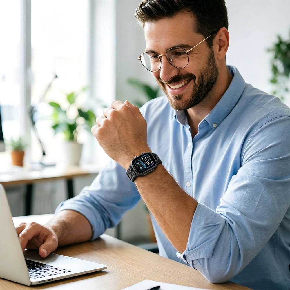 Tech-Protect Nylon Elite Apple Watch 8/9/10/11/SE/Ultra 44/45/46/49mm Black/orange