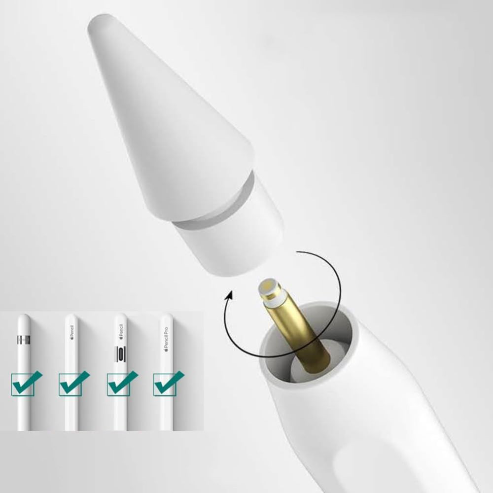 Kryt Tech-Protect Stylus Tips do Apple Pencil White [4 PACK]