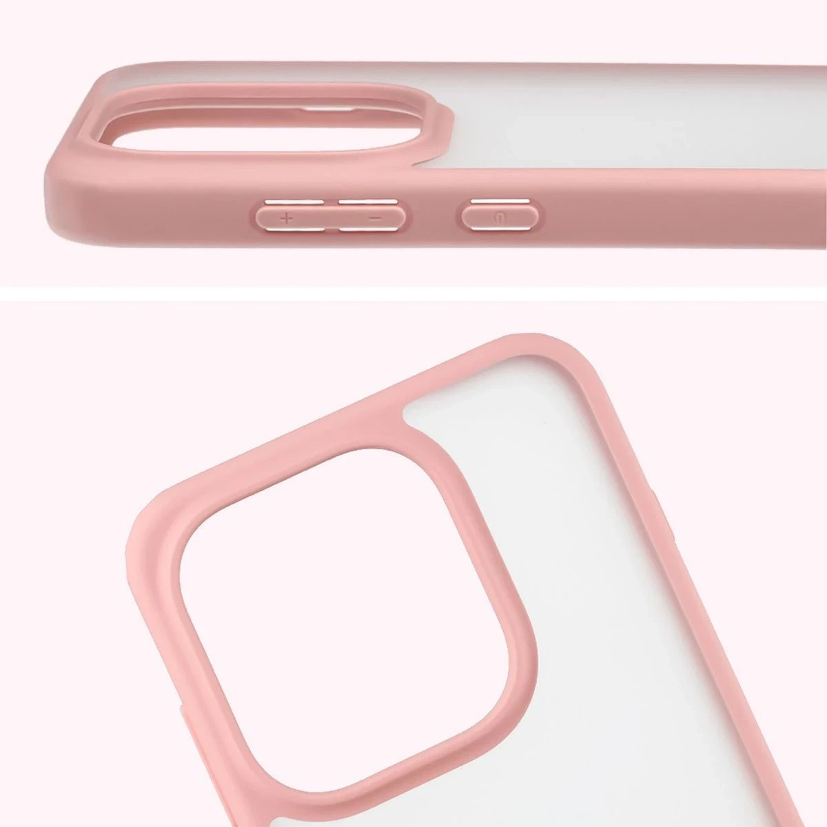 Kryt Bizon Angelo Pack Oppo Find X9, semi-transparent with a light pink frame
