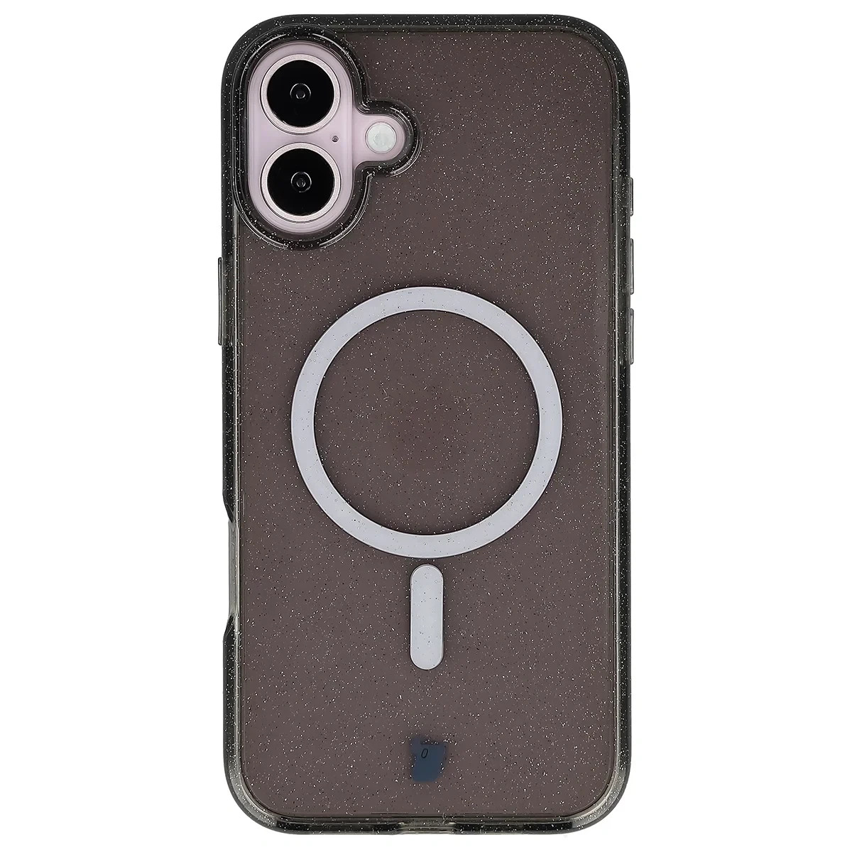 Kryt Bizon Case SparklO Magnetic Apple iPhone 16 Plus, transparent-black with glitter
