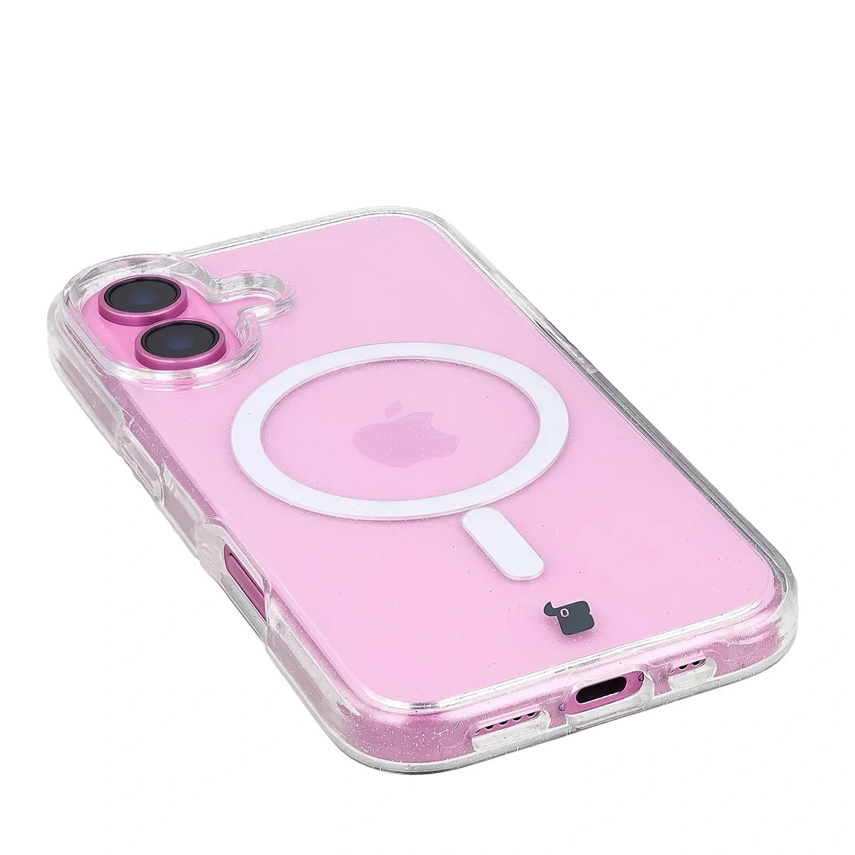 Kryt Bizon Case SparklO Magnetic Apple iPhone 16, transparent with glitter
