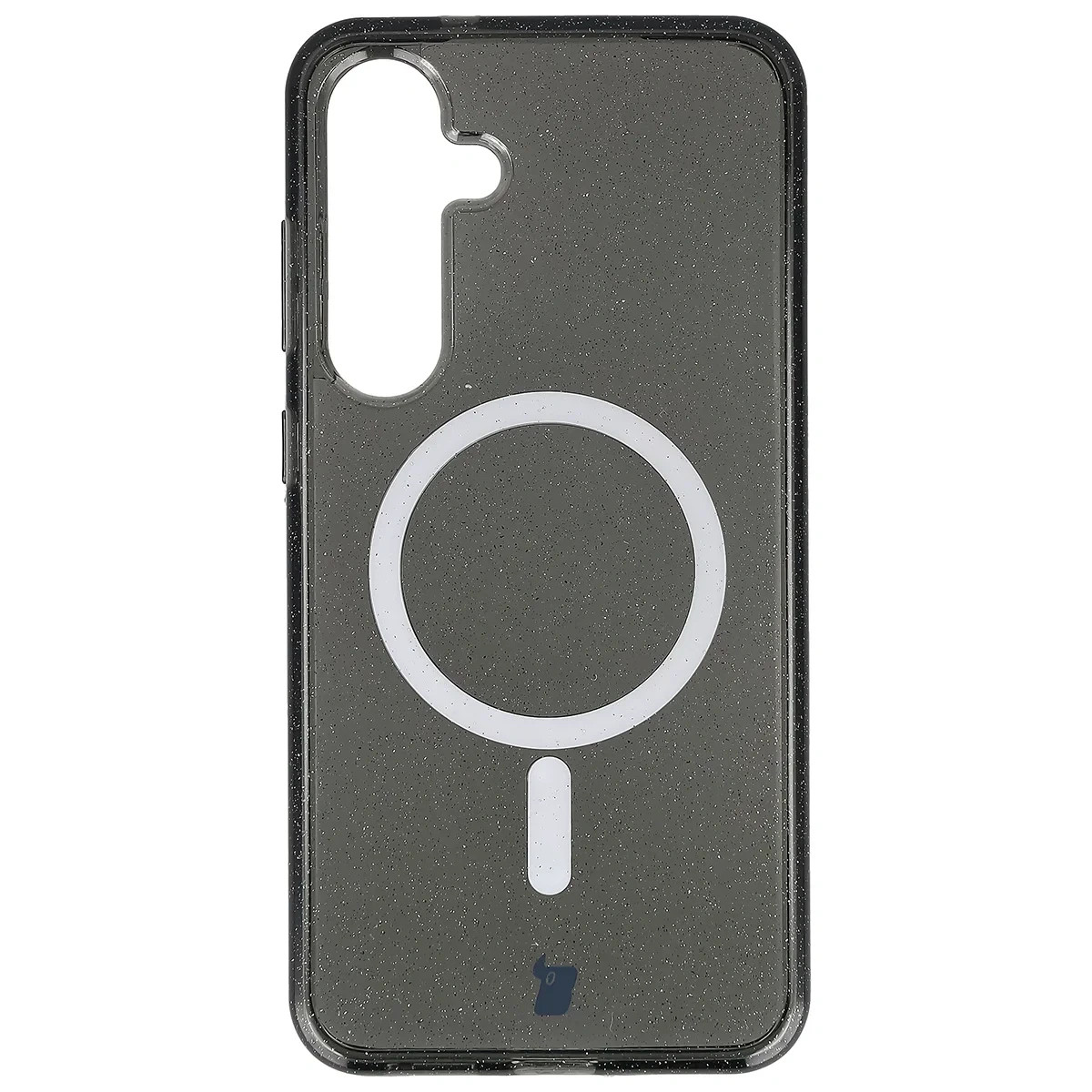 Kryt Bizon Case SparklO Magnetic Samsung Galaxy S25+ Plus / S24+ Plus, transparent-black with glitter