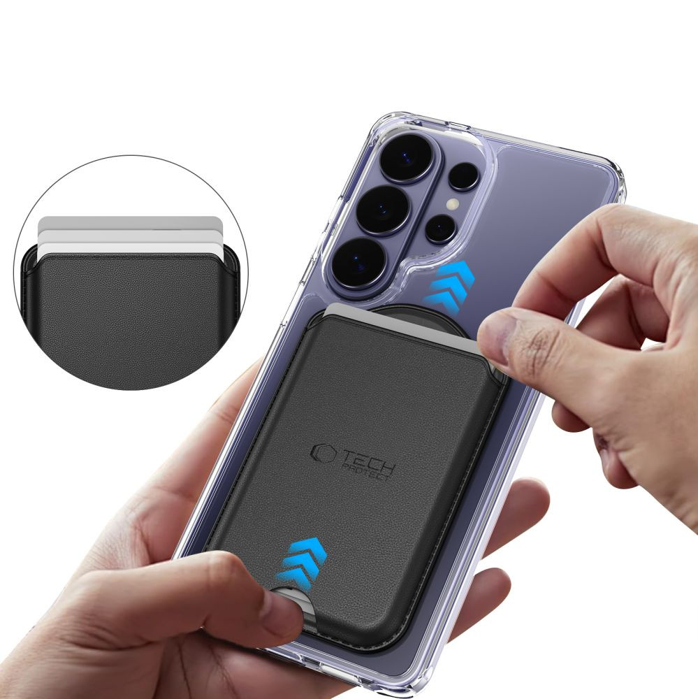 Knížkové pouzdro Tech-Protect CH02 MagWallet Magsafe Universal Magnetic Card Holder Black