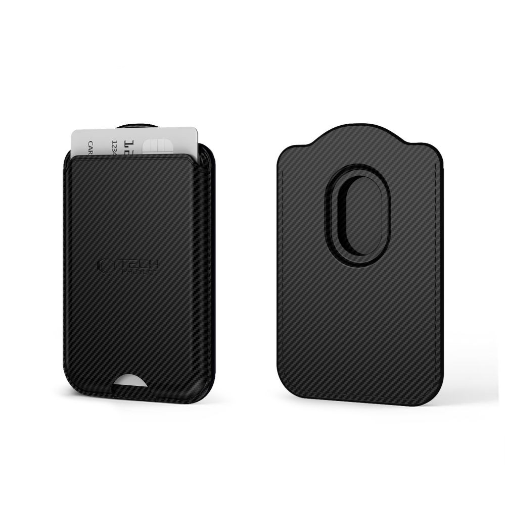 Knížkové pouzdro Tech-Protect CH02 MagWallet Magsafe Universal Magnetic Card Holder Carbon