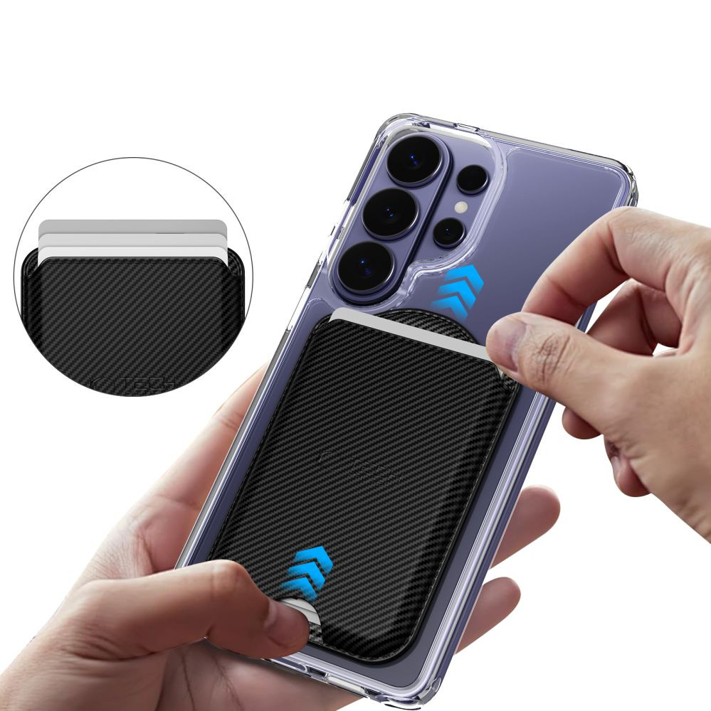 Knížkové pouzdro Tech-Protect CH02 MagWallet Magsafe Universal Magnetic Card Holder Carbon
