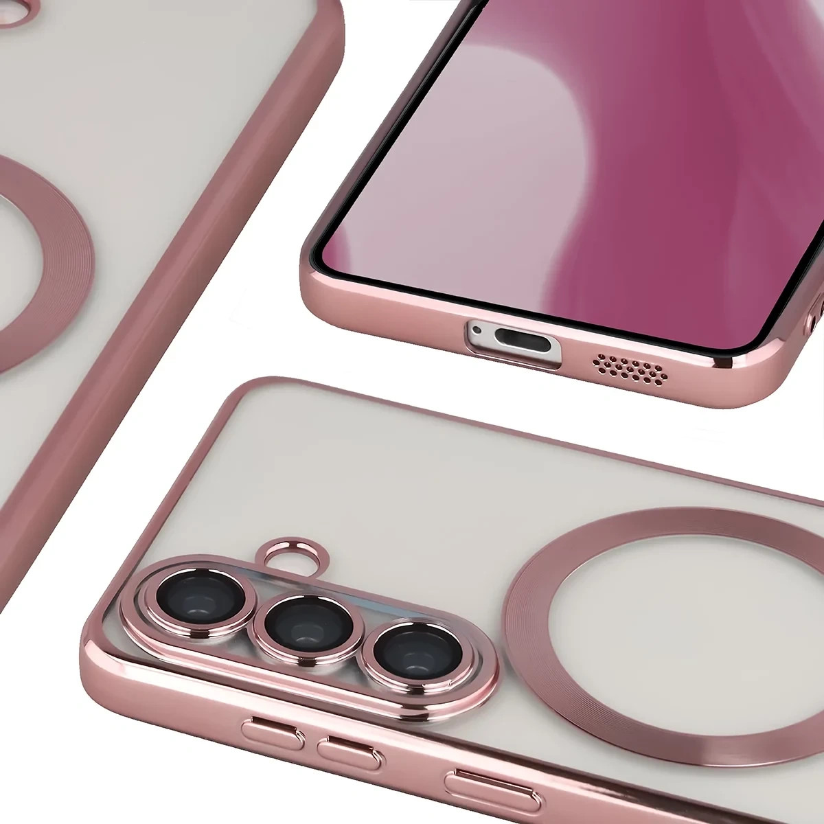 Kryt Bizon Case GuardO Magnetic Samsung Galaxy S26, transparent-pink